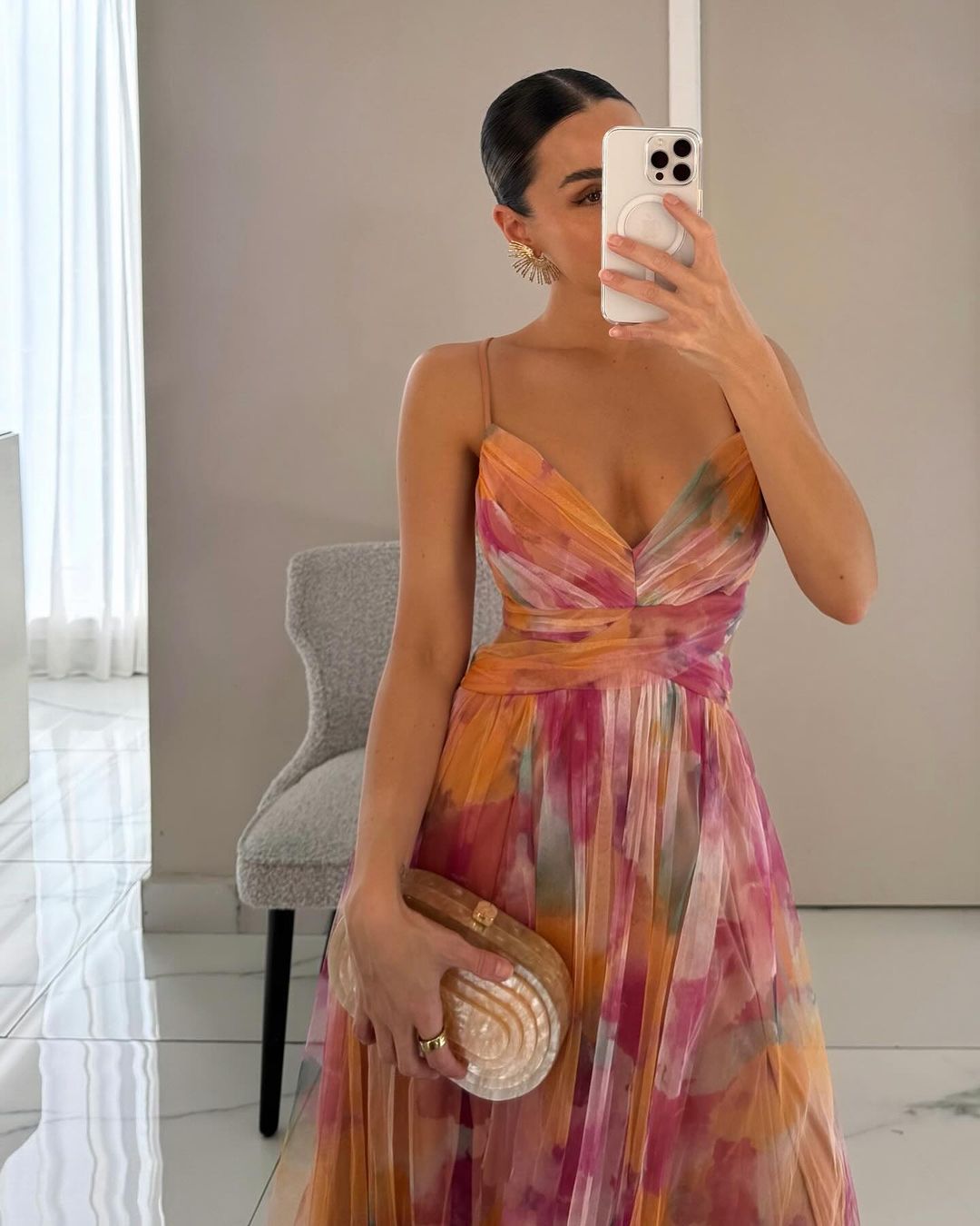 Isaline™ | Robe longue imprimée avec laçage ajustable – chic, féminine et pleine de grâce