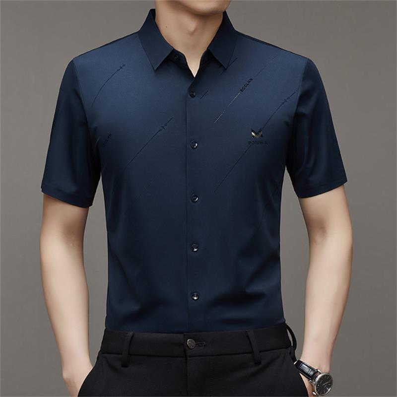 François™ | Chemise Anti-Froissement en Soie de Glace – Fraîcheur, Élégance et Confort
