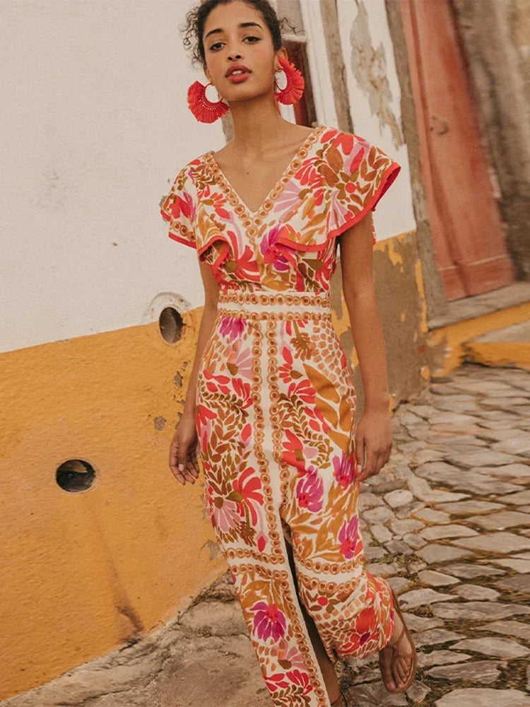 Joséphine™ | Robe longue vintage avec manches sculptées – élégance intemporelle et charme d’exception