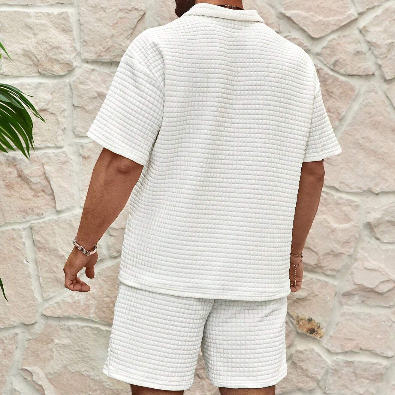 Matéo™ | Ensemble d’été pour homme en tissu gaufré – allure maîtrisée, confort ultime
