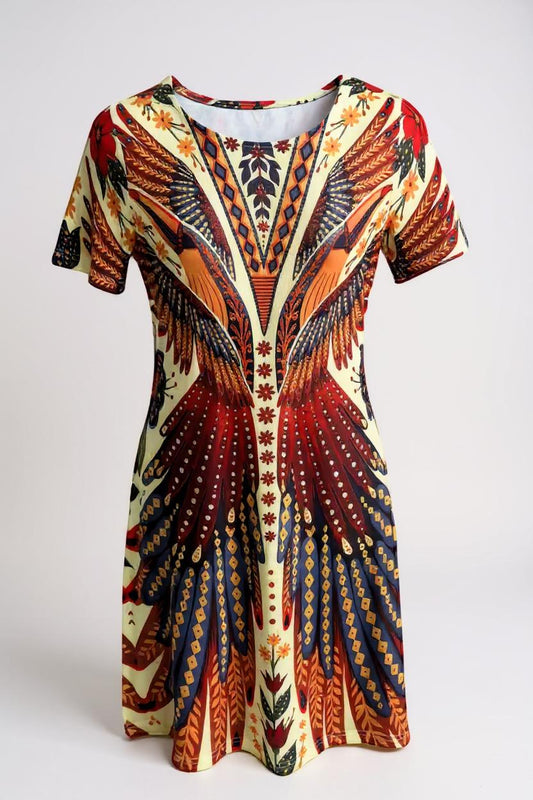 Céleste™ | Robe d’été fluide à imprimé artistique – liberté, couleur et confort