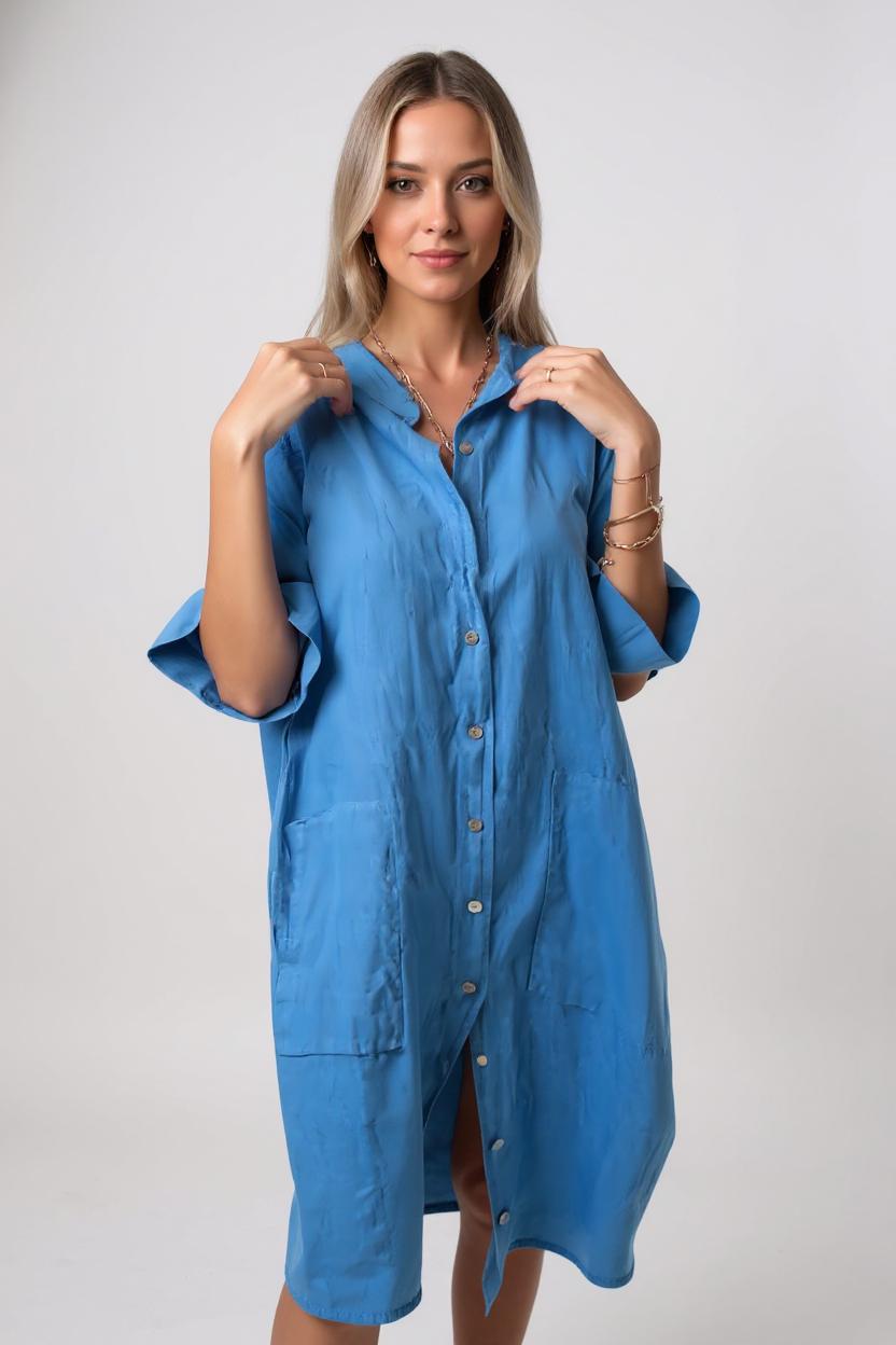 Pia™ | Robe-chemise fluide au style bohème chic