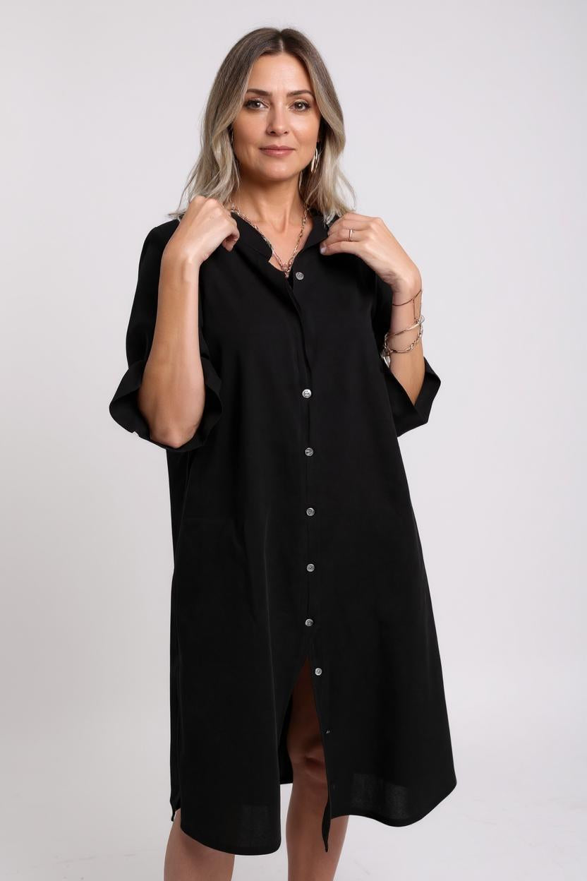 Pia™ | Robe-chemise fluide au style bohème chic
