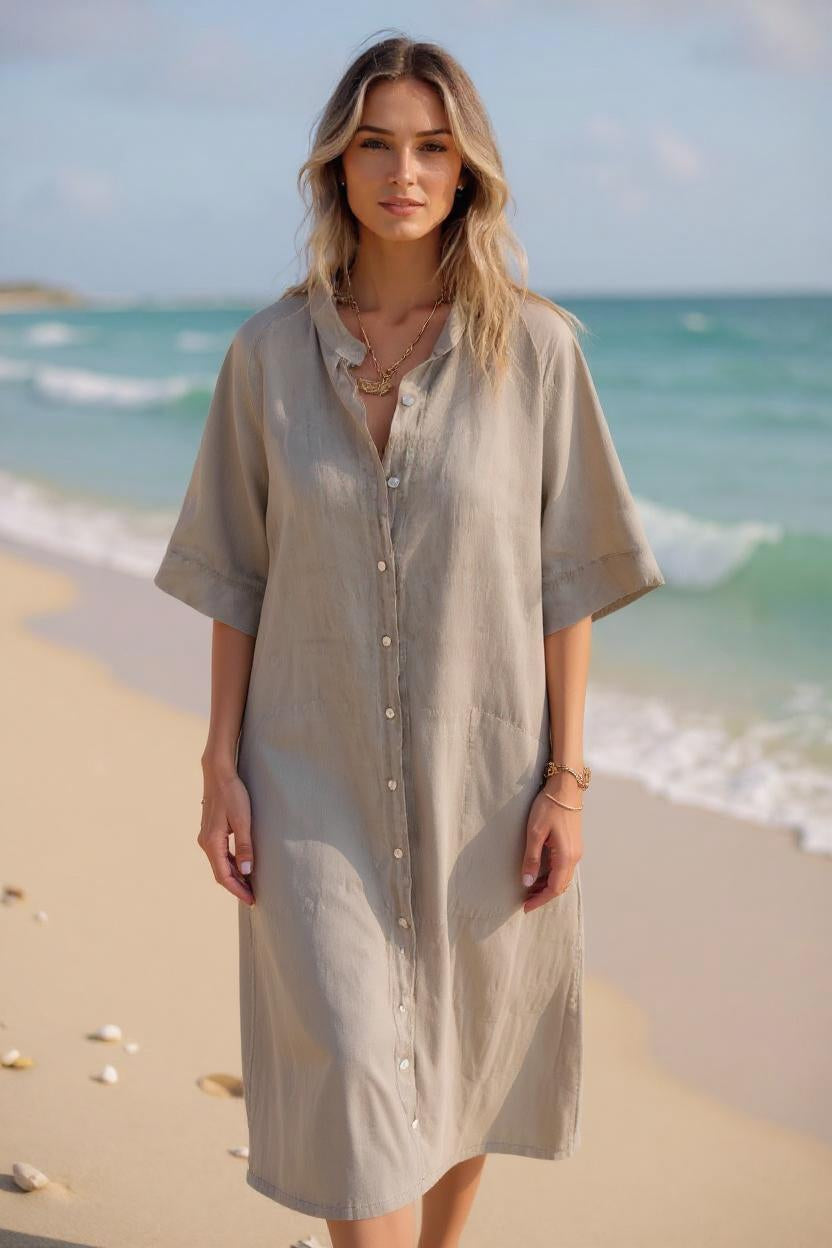 Pia™ | Robe-chemise fluide au style bohème chic