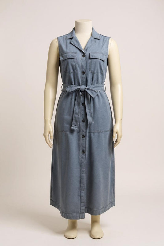 Élina™ | Robe longue en denim fluide – élégance sans effort, confort tout l’été