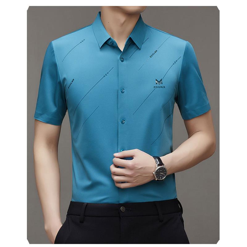 François™ | Chemise Anti-Froissement en Soie de Glace – Fraîcheur, Élégance et Confort
