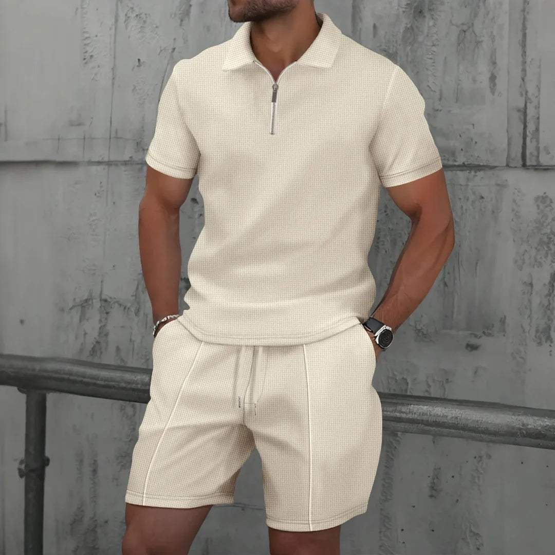 Benoît™ | Ensemble d’été en tissu gaufré – fraîcheur, style et aisance