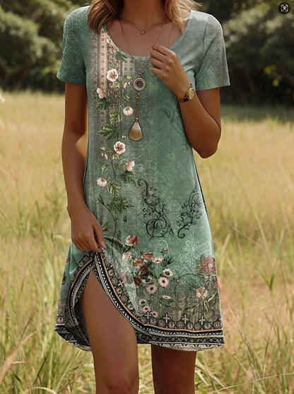 Céleste™ | Robe d’été fluide à imprimé artistique – liberté, couleur et confort