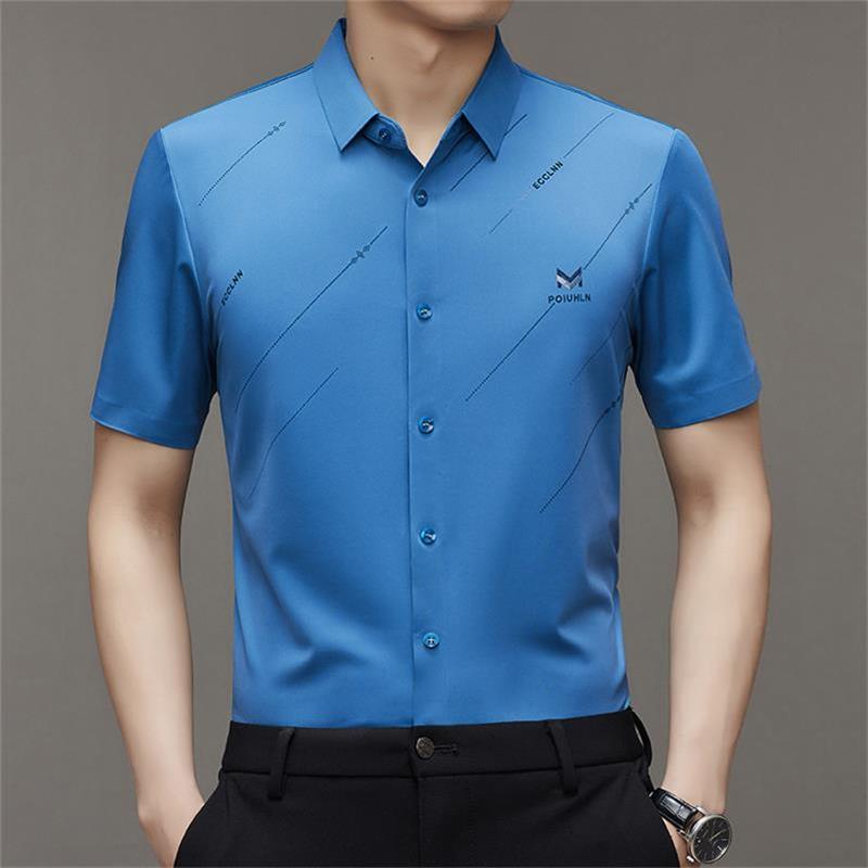 François™ | Chemise Anti-Froissement en Soie de Glace – Fraîcheur, Élégance et Confort