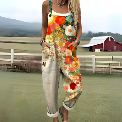 Mirelle™ | Combinaison fluide à fleurs vintage – charme bohème et liberté