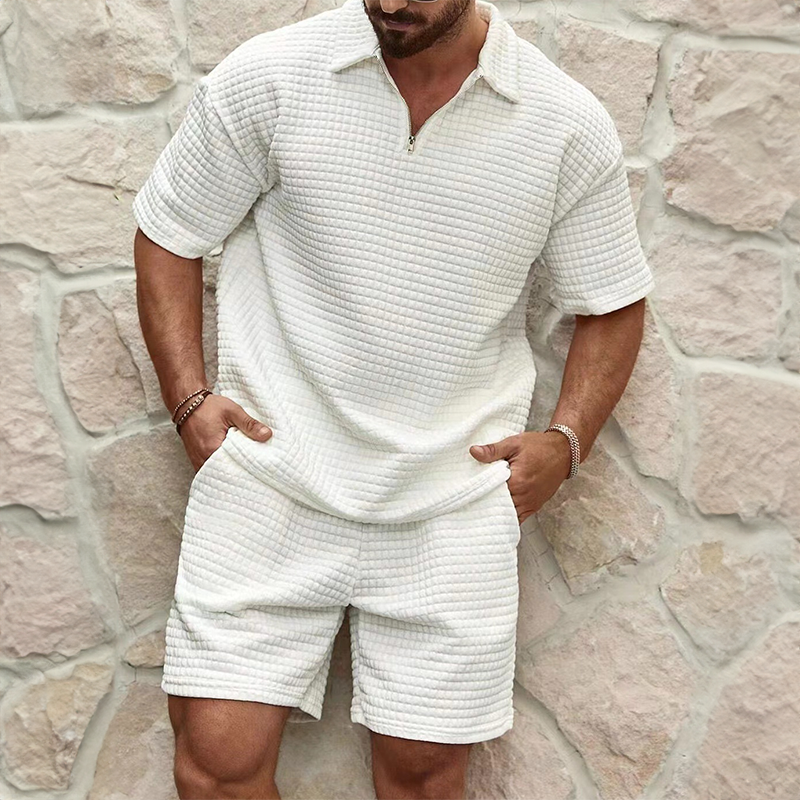 Matéo™ | Ensemble d’été pour homme en tissu gaufré – allure maîtrisée, confort ultime