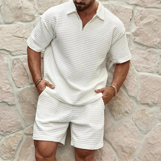Matéo™ | Ensemble d’été pour homme en tissu gaufré – allure maîtrisée, confort ultime