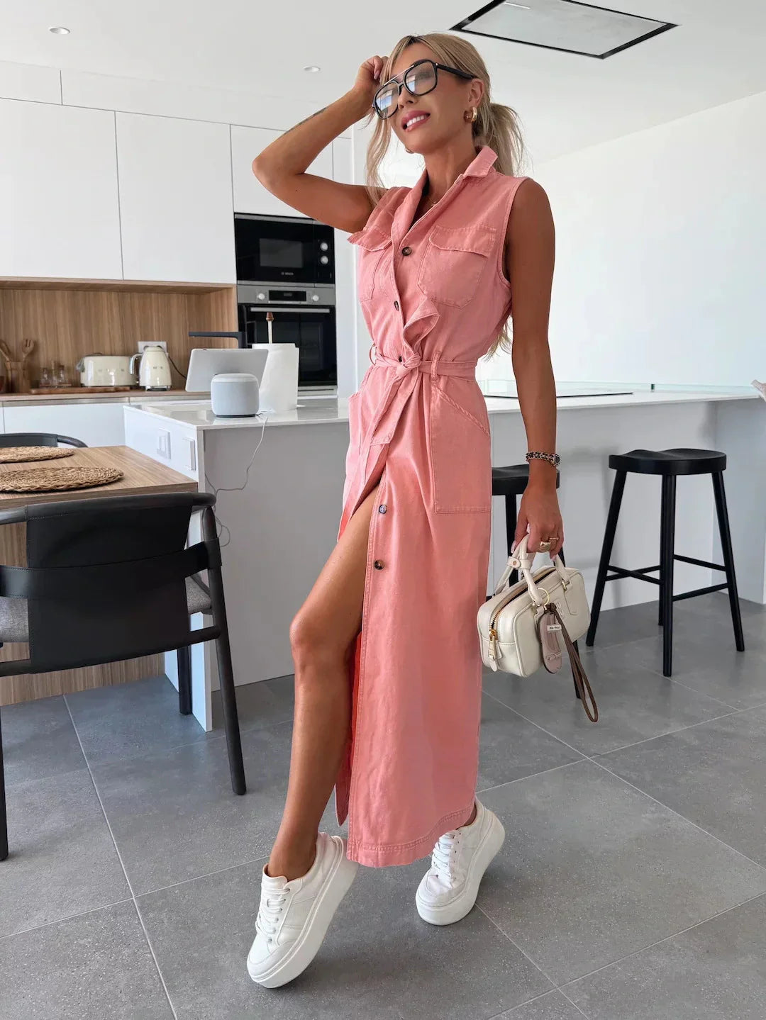 Élina™ | Robe longue en denim fluide – élégance sans effort, confort tout l’été