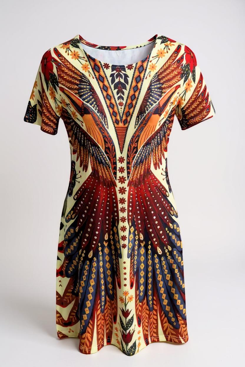 Céleste™ | Robe d’été fluide à imprimé artistique – liberté, couleur et confort