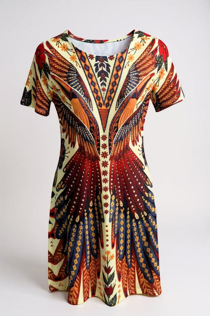 Céleste™ | Robe d’été fluide à imprimé artistique – liberté, couleur et confort
