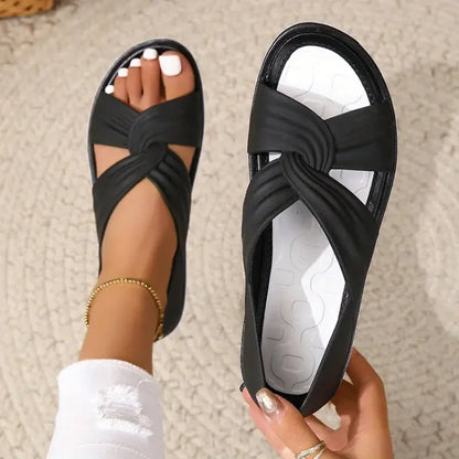 Noélie™ | Sandales orthopédiques à nœud – élégance et confort à chaque pas