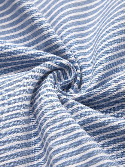 Diane™ | Robe midi rayée en coton léger – élégance discrète et confort absolu
